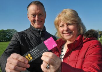 First in line were Tony and Deborah Luff. Pic: Steve Smuth.
