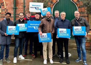 Richard Holden and Sir John Redwood in Wokingham.