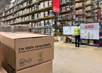 Virgin Media's new packaging for its routers reduces its single use plastics, it has been created with support from GXO Logistics