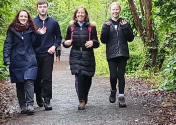 It poured overnight before the Wokingham Walk, but cheerful walkers kept going anyway. Picture: courtesy of Wokingham Lions Club