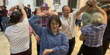 Members of CLASP Wokingham enjoyed a barn dance at All Saints Church's newly refurbished SpaceForAll. Picture: CLASP