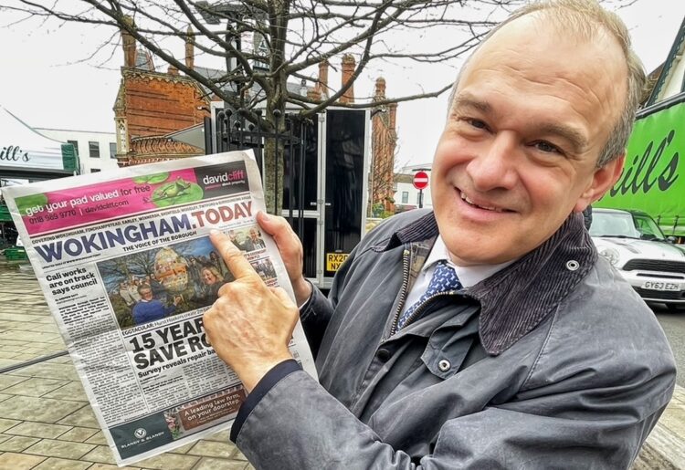 Sir Ed Davey on a recent visit to Wokingham. Pic: Andrew Batt.
