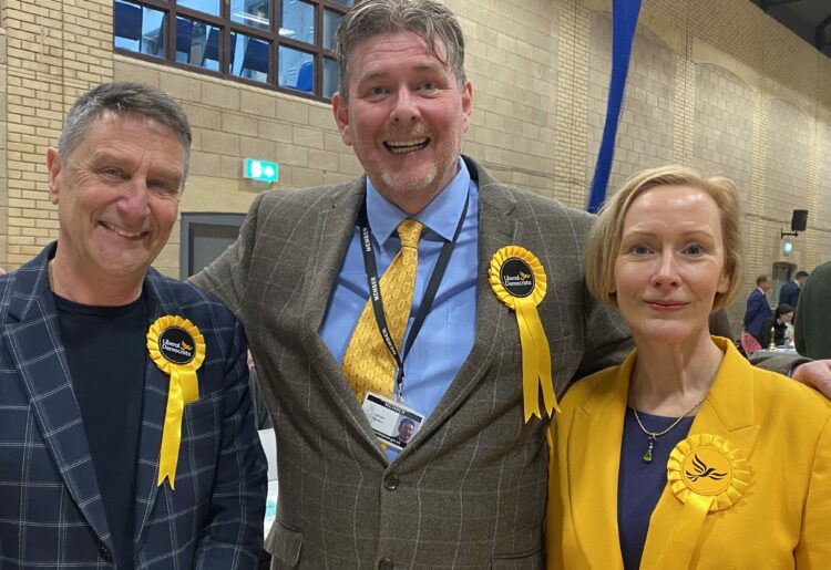 The new team in Evendons: Cllr Mark Ashwell, Cllr Adrian Mather, and Cllr Lou Timlin, all Liberal Democrats Picture: Phil Creighton