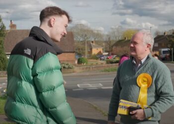 Reading Central Lib Dem candidate Henry Wright with Wokingham counterpart Clive Jones Picture: Reading Lib Dems