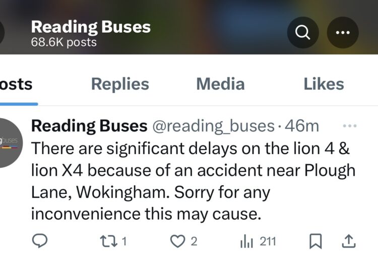 Traffic jams in Wokingham.