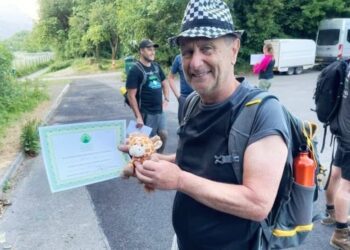 Mark Ashwell during last year's Three Peaks challenge.
