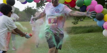 Around 500 runners and walkers enjoyed First Days Children's Charity's Colour Run in Prospect Park. Picture: Trevor King Photography