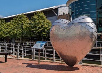 The Armoured Heart, a sculpture created by local artist Stuart Melrose using blades disposed of in amnesty bins Picture: Jake Clothier