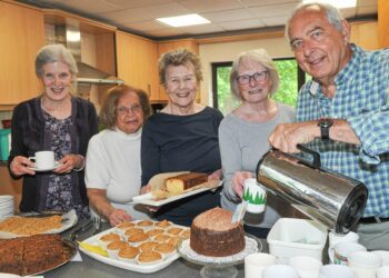 The Christian Aid Coffee Morning at St. Paul's Parish Rooms on Saturday.Jane Creasy, Janet Charlton, Trish Gatland, Teri Austen and Alan Harrison.