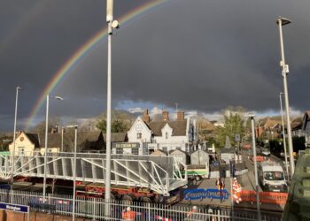 Work to install a new Tan House railway footbridge is underway. pIcture: Emma Merchant