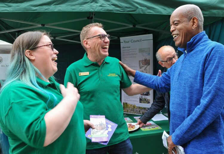 Wokingham Town Hall Open Day on Saturday and a chance for residents to meet Town Councillors in the Market Place. Pic: Steve Smyrh.