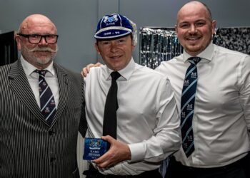 Director of Rugby Seb Reynolds (right) with Coaching Award winners Glyn Mosses and Dave Cox