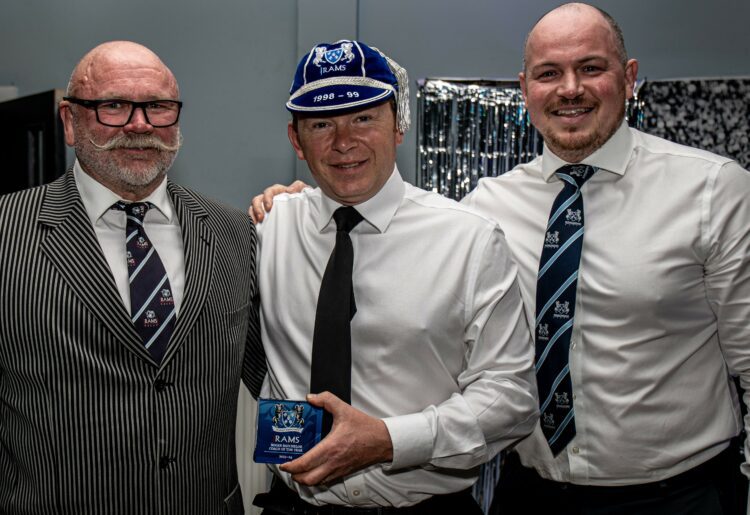 Director of Rugby Seb Reynolds (right) with Coaching Award winners Glyn Mosses and Dave Cox