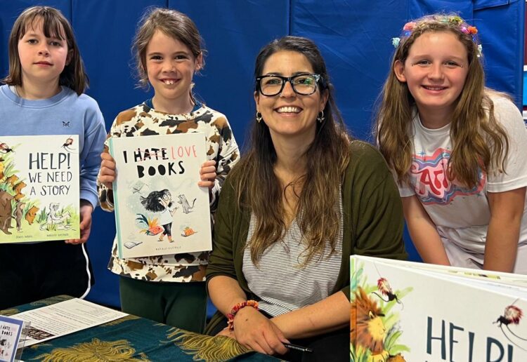Mariajo Ilustrajo held a signing for her happy readers at the Dolphin School's Book Fest