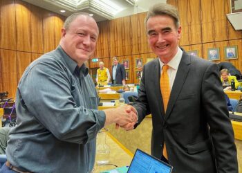 Phil Creighton (left) with Cllr Stephen Conway.