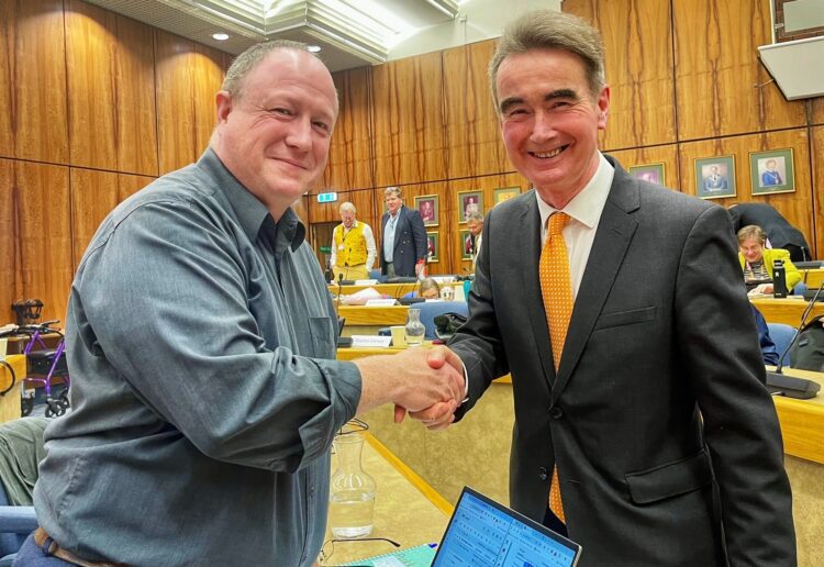 Phil Creighton (left) with Cllr Stephen Conway.
