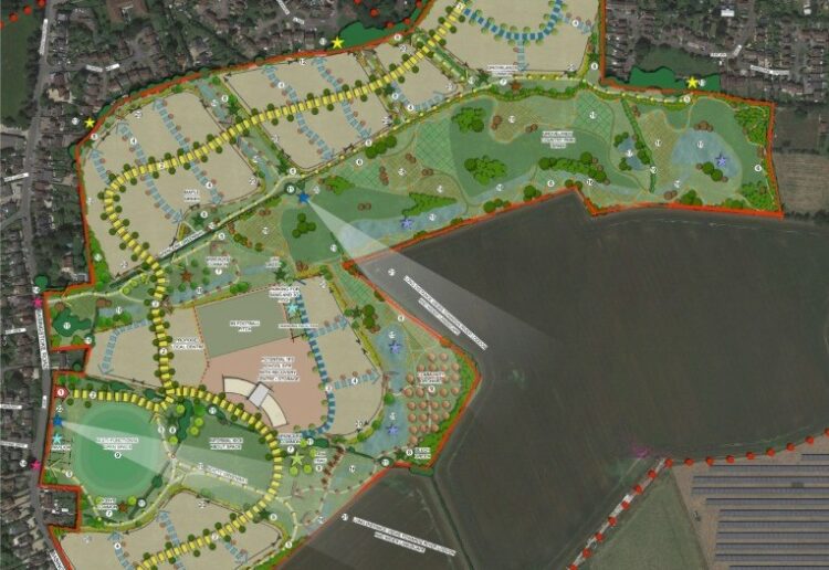 Plans for up to 475 homes south of Spencers Wood. Credit: Pegasus Group.
