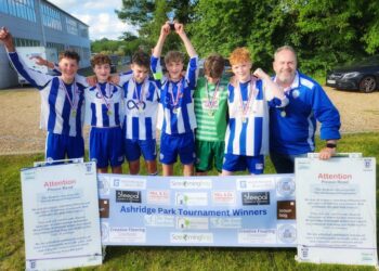 Ashridge Park FC under-14s won their age-group. Pic: David Dunham.