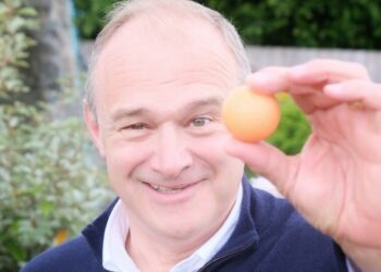 Sir Ed Davey during a visit to Wokingham last weekend. Pic: Andrew Batt.