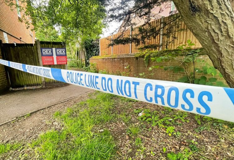 The scene in Wokingham last month.