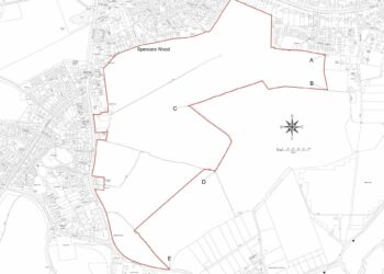 Red line plan for the Spencers Wood site that could contain 500 homes. Picture: Richborough