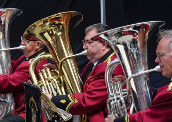Saint Sebastian Wokingham Band perform in Peach Place for Armed Forces Day on Saturday morning.