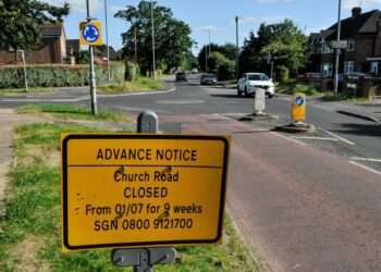 Church Road in Earley facing roadworks and road closures Picture: Steve Smyth