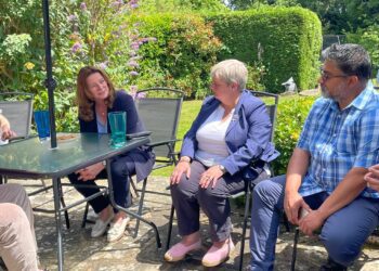 Education secretary Gillian Keegan with Earley and Woodley candidate Pauline Jorgensen Picture: Local Democracy Reporting Service