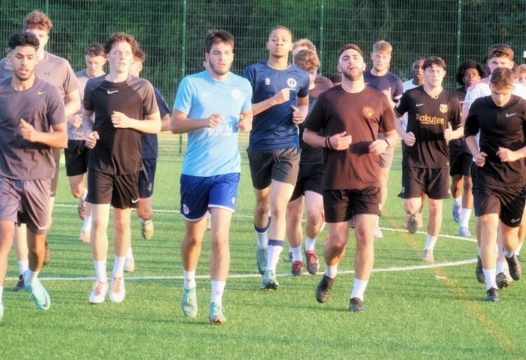 Wokingham Town returned to pre-season training on Monday. Pic: Andrew Batt.