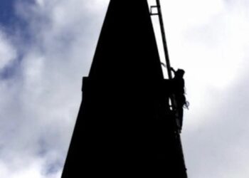 Work at a church in Arborfield. Pic: Andrew Batt.