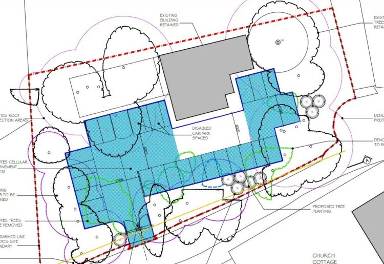 The plans for St Bartholomew's Church in Arborfield. pic: WBC.