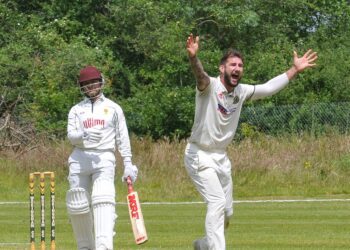 Wokingham 2s v Finchampstead 1s (batting)

Mannu Rawat out LBW, bowler Greyling delighted.