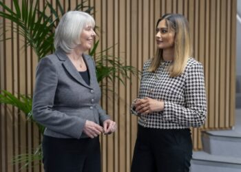 Karen Jones with associate solicitor Sabah Siddiq.