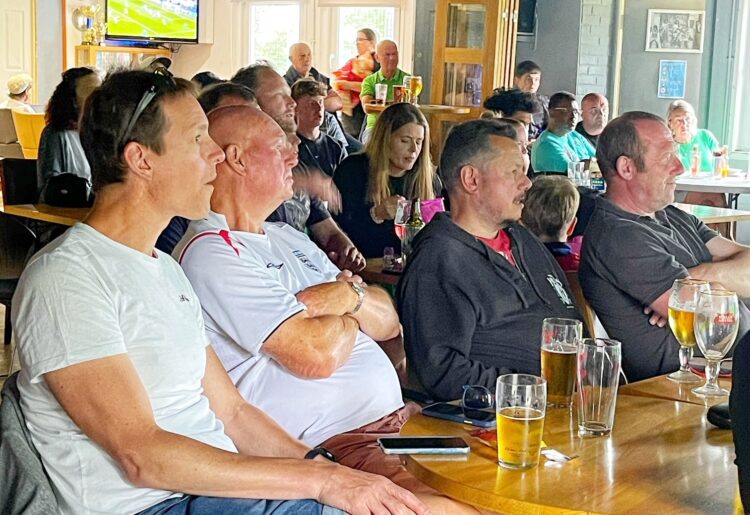 Spectators at Emmbrook Sports and Social Club last Sunday. Pic: Andrew Batt.