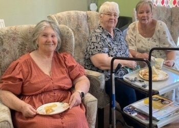 Residents enjoyed a delicious buffet - the highlight of Westende Almshouses' strawberry lunch was scones piled high with jam and cream and fresh fruit. Picture: Wokingham United Charities