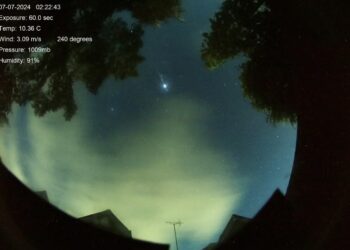 The meteor over Finchampstead. Pic: Martin Lines.