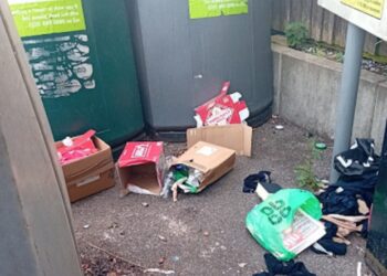 Fly-tipping in the recycling area of a borough car park is becoming a serious concern for residents and the council. Picture: Bracknell Forest Council.