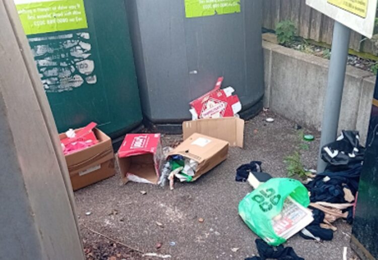 Fly-tipping in the recycling area of a borough car park is becoming a serious concern for residents and the council. Picture: Bracknell Forest Council.