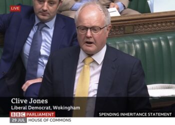 Clive Jones, MP for Wokingham. Pic: BBC Parliament.
