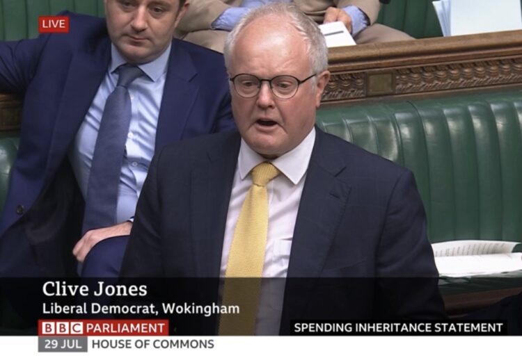 Clive Jones, MP for Wokingham. Pic: BBC Parliament.