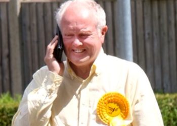 Clive Jones, MP, during the general election campaign.