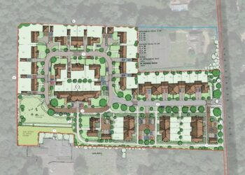 The plans for homes off Heathland Road.