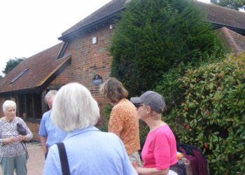 Members of Wargrave Local History Society took a walk in Woodley to discover some of its historic treasures. Picture: WLHS