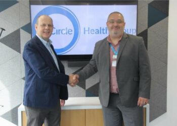 British Skin Foundation CEO Matthew Patey and Circle Health Group's Adam Busby. Picture: Circle Health Group