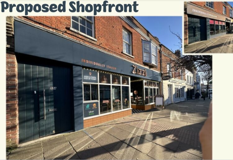 The plans for Zizzi in Broad Street. Pic: WBC.