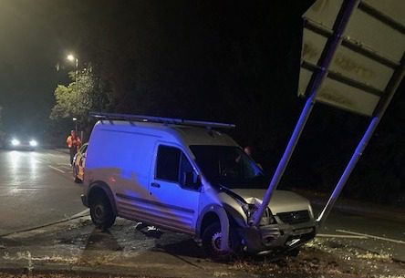 A recent collision at the busy junction.