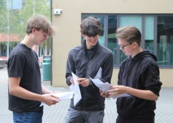 Students celebrated their 'fantastic' results. Pic: WBC.