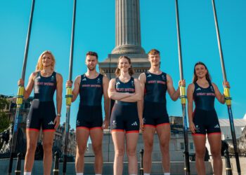 Ed Fuller, second from left, studies Geography in Reading and is set to compete in the PR3 Mixed Coxed Four rowing for Great Britain and Northern Ireland at the Games from Friday. Picture: ParalympicsGB, via University of Reading
