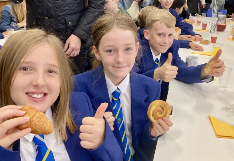 The Forest School in Winnersh welcomed girls and boys to year 7 for the first time, marking the historic event with a breakfast for all the cohort and their families. Picture: Emma Merchant
