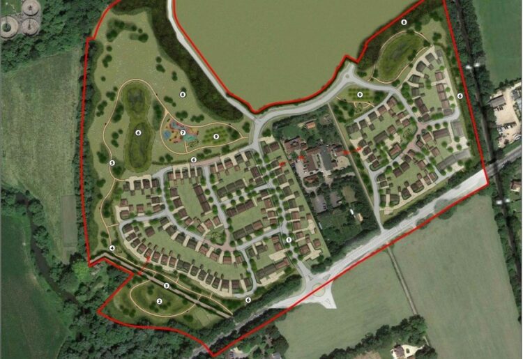 Plans for 230 homes north of Bath Road near Twyford (Credit: SLR)